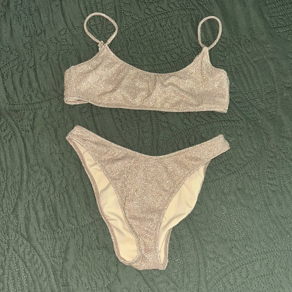 L.A. Hearts by Pacsun Gold Sparkle Bikini